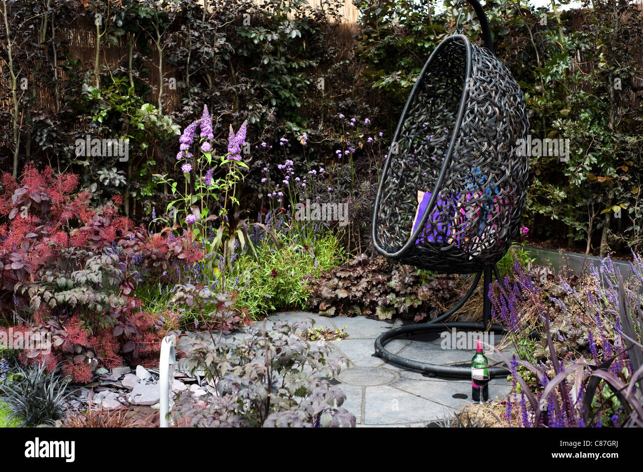 'Black and Blue' Back to Back Garden, 2011 RHS Flower Show Tatton Park Stock Photo