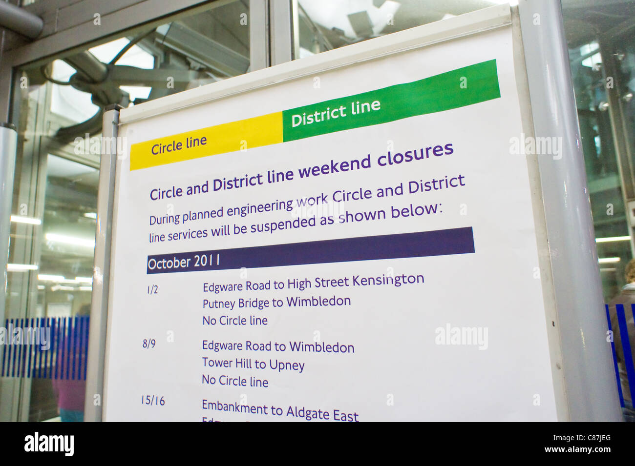 Details of planned weekend closures on the London underground, October