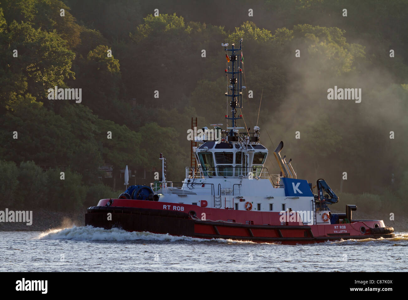 Tugboat at Hamburg harbour, Germany Stock Photo