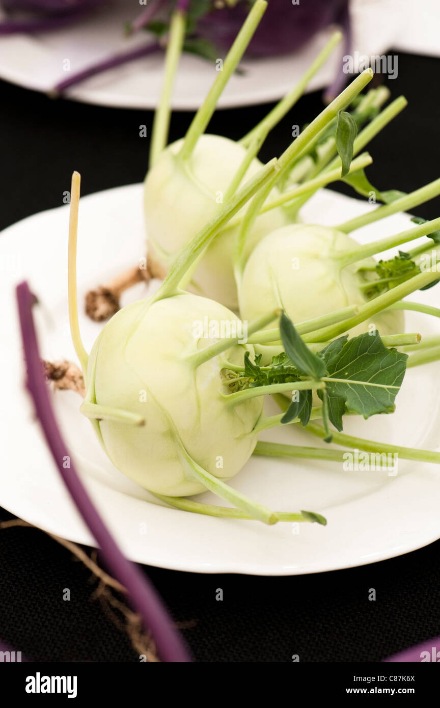 Kohlrabi, Brassica oleracea, entrant in competition, 2011 RHS Flower Show Tatton Park Stock Photo