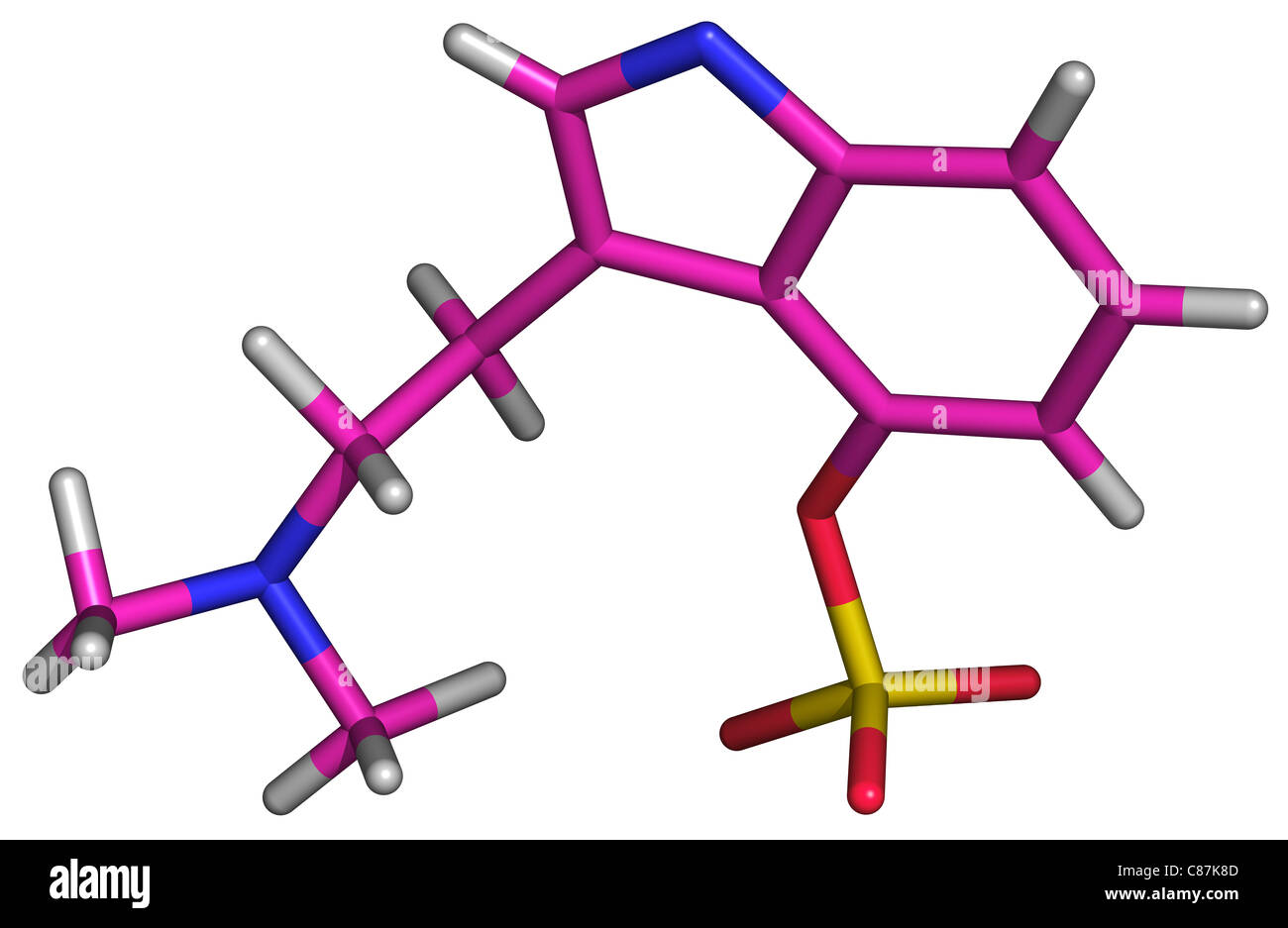 Psilocybin is a member of the tryptamine family. Stock Photo