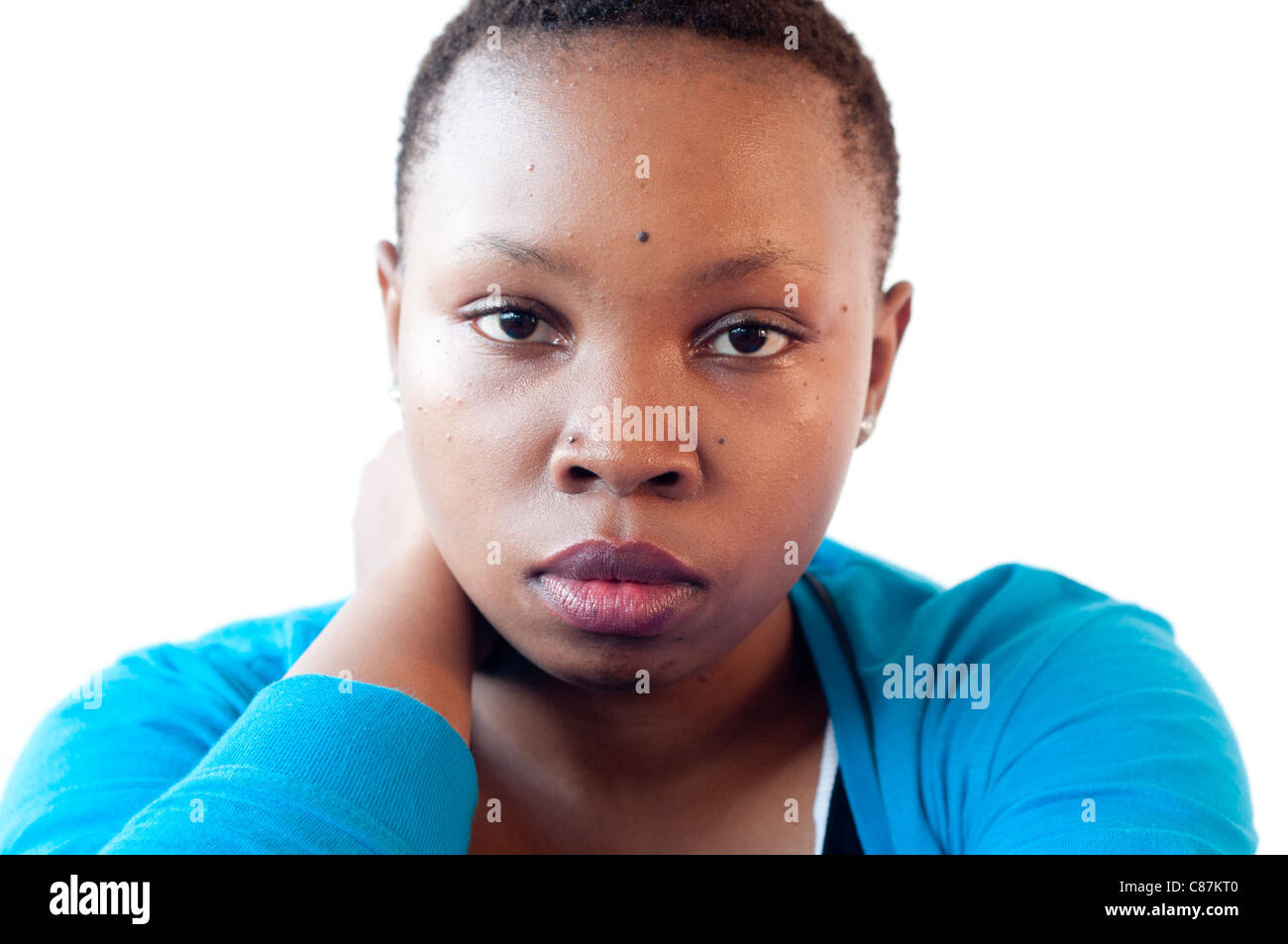Black serious woman portrait sad hi-res stock photography and images ...