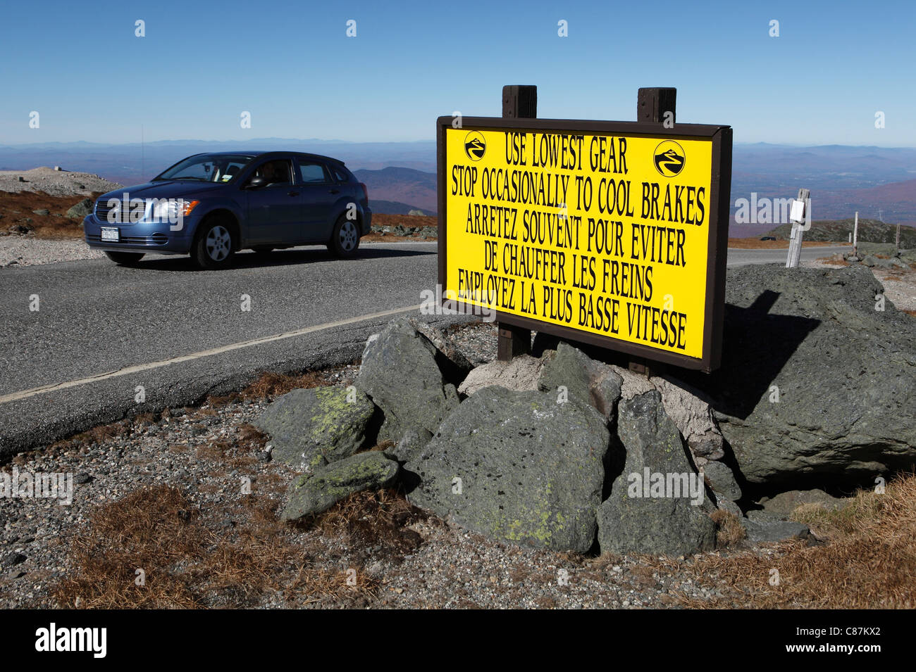 Mt Washington Auto Road >> A Warning Sign On The Mt Washington Auto Road In The White Mountain Mt Washington Auto Road >> A Warning Sign On The Mt Washington Auto Road In The White Mountain