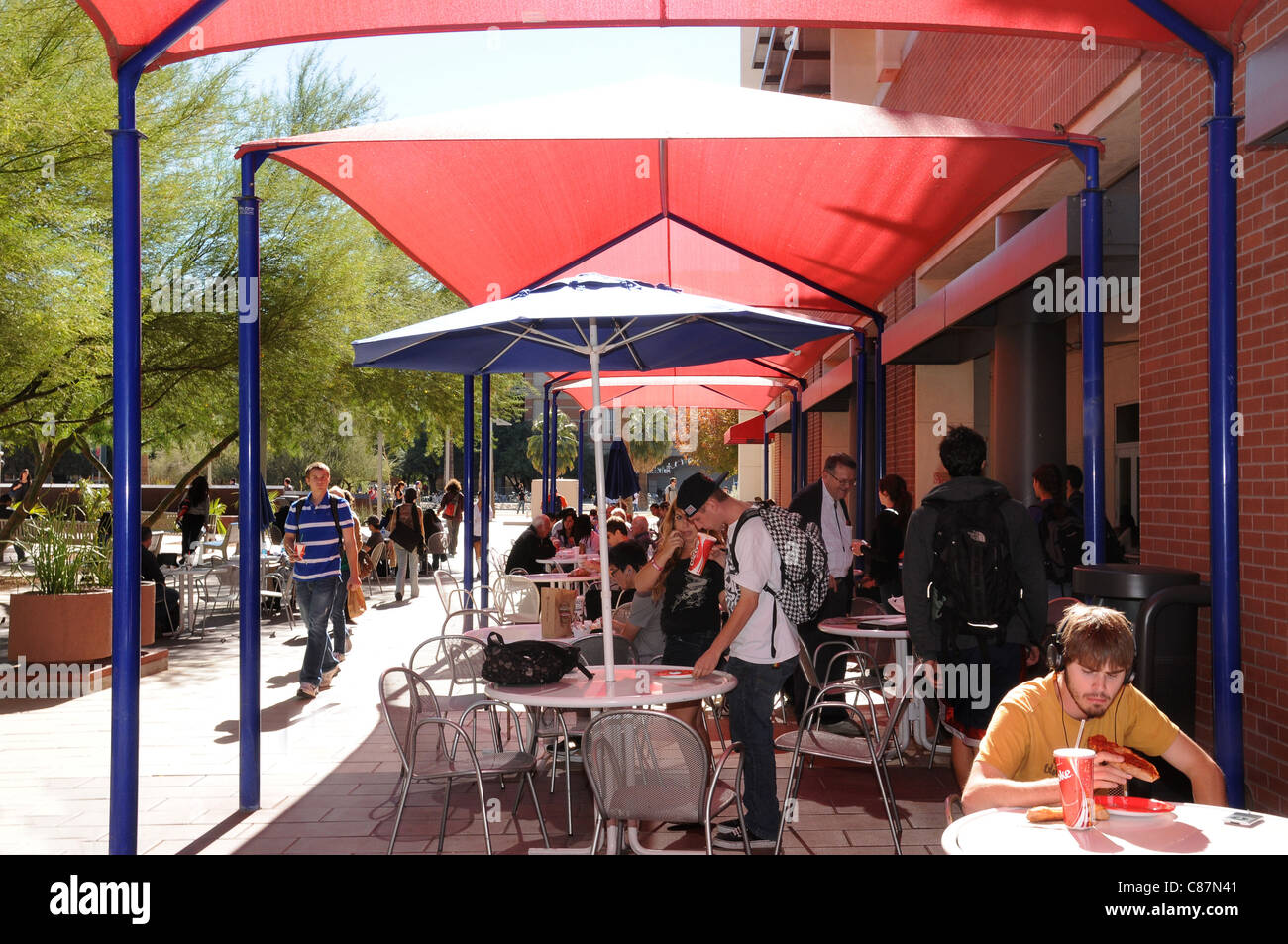 College students eat lunch in Tucson, Arizona, USA Stock Photo Alamy