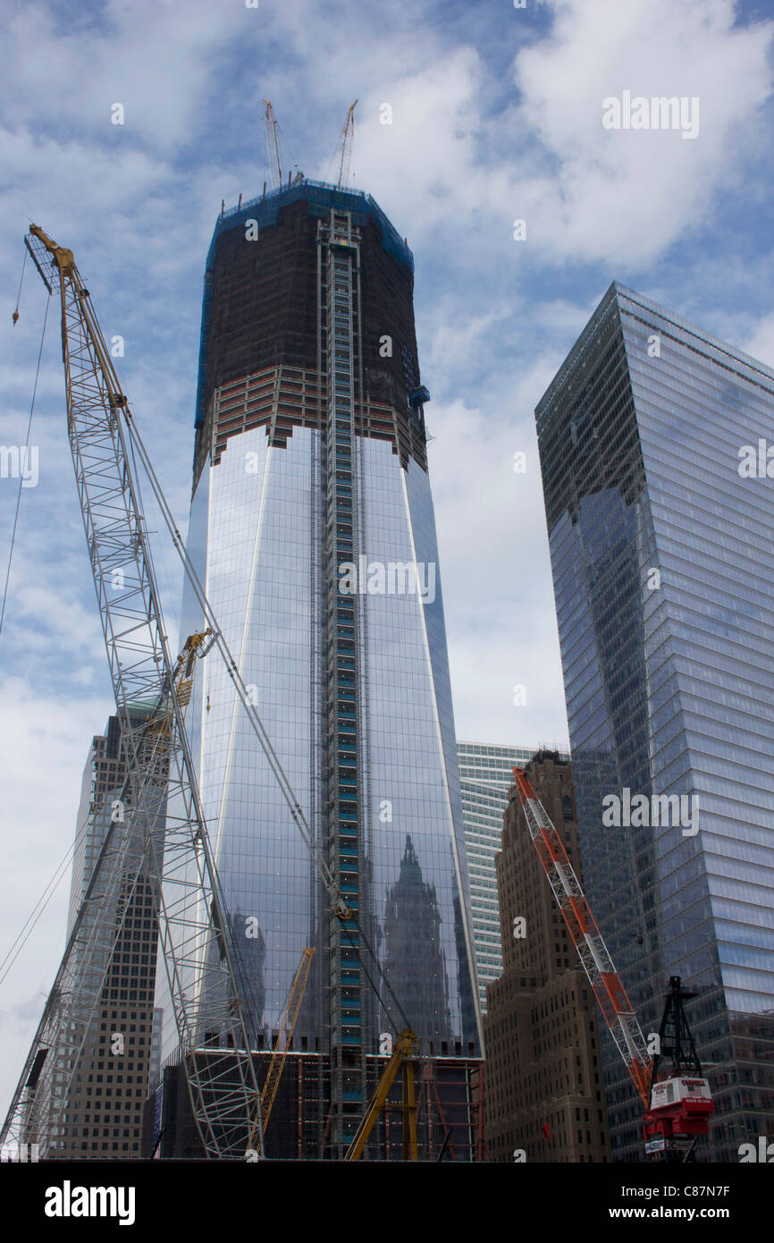 1 World Trade Center under construction in New York.  October 2011. Stock Photo