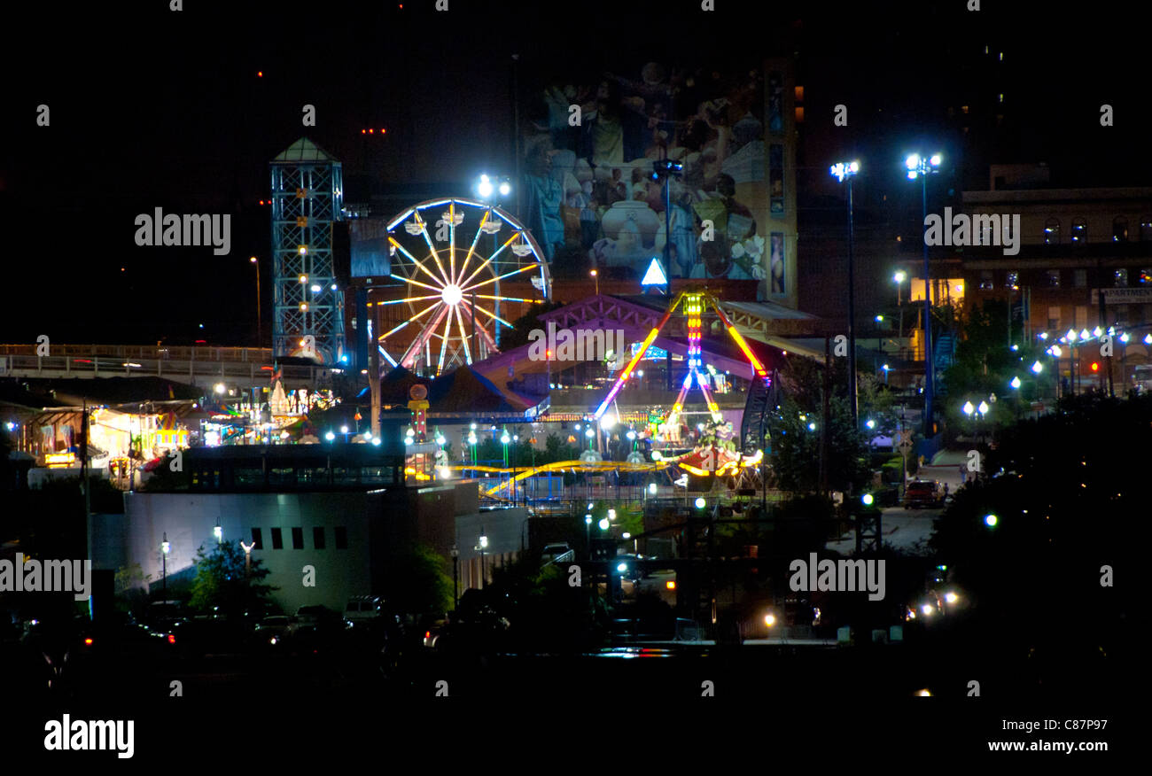 Amusement park in downtown Shreveport, Louisiana, USA Stock Photo