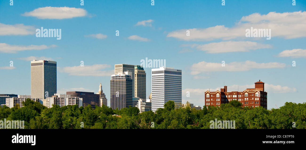 Downtown city center skyline of Tulsa, Oklahoma, USA Stock Photo