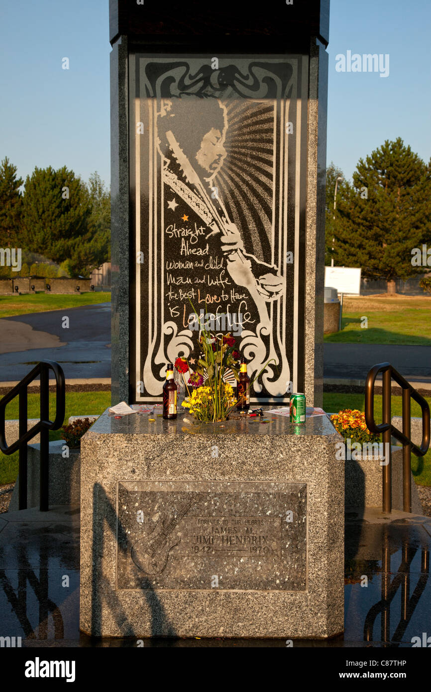 Jimi Hendrix James Marshall Hendrix Memorial in Seattle, Washington Stock Photo