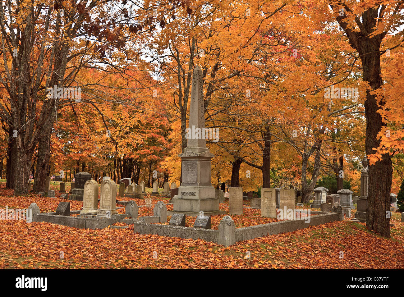New England Seaside Cemetery in Autumn, Deer Isle, St George Maine ...