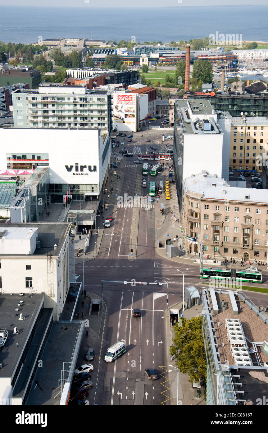 City Center of Tallinn, Semi-Aerial View (towards north) Stock Photo