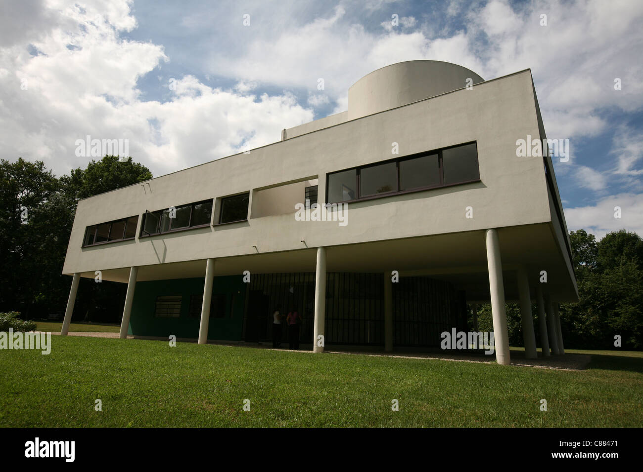 Villa Savoye by architect Le Corbusier in Poissy near Paris, France. Stock Photo