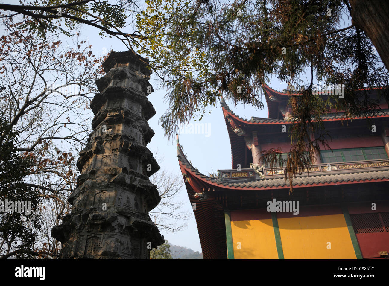 Linglyin Buddhist Temple, West Lake, Hangzhou, Zhejiang Province, China, Asia Stock Photo