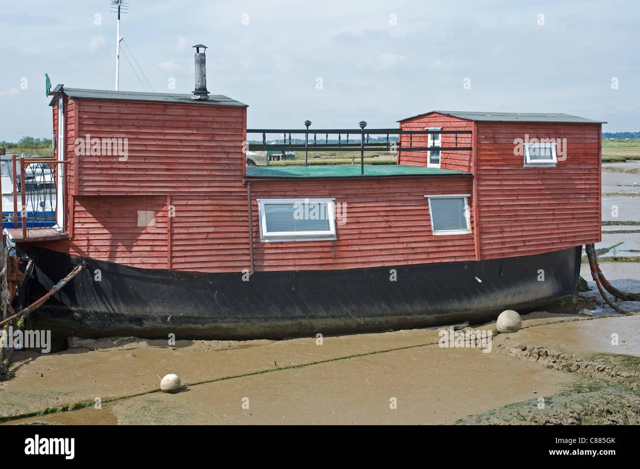 Houseboat, river Deben, Felixstowe Ferry, Suffolk, UK Stock Photo Alamy