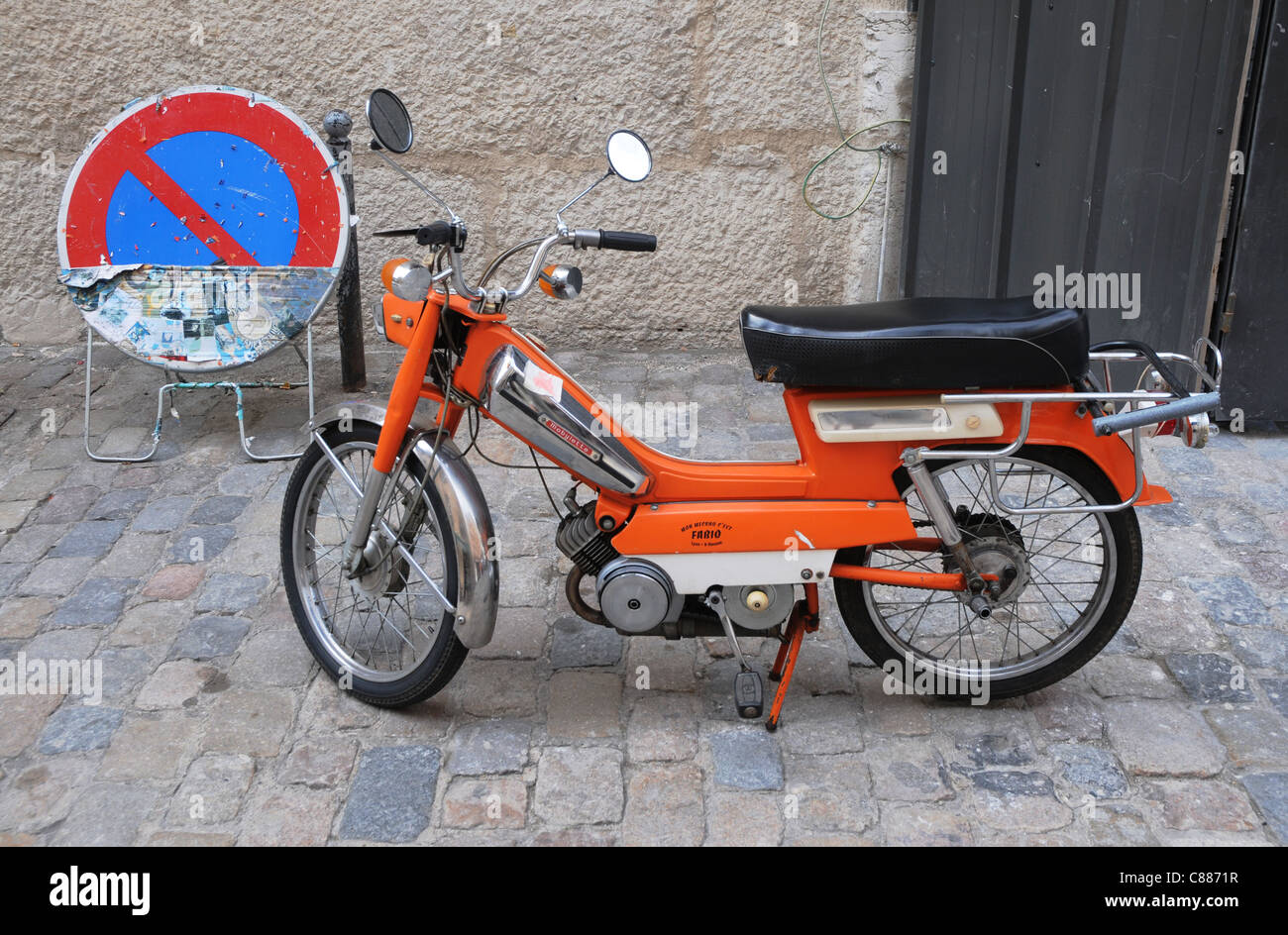 Mobylette scooter on Old Town in Lyon city, France Stock Photo - Alamy