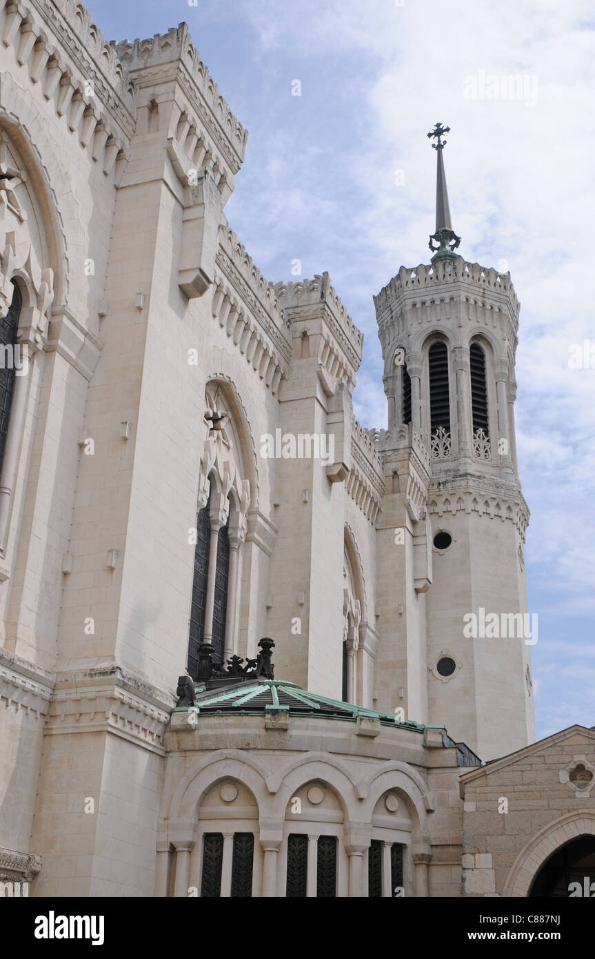 Basilica of Notre-Dame de Fourvière in Lyon city, France Stock Photo ...