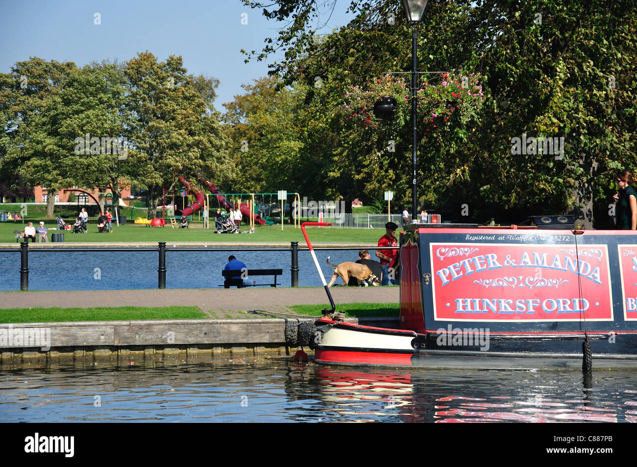 Kennet & Avon Canal and Victoria Park, Newbury, Berkshire, England, United Kingdom Stock Photo