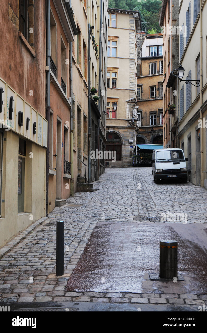 Tenement houses on Old Town in Lyon city, France Stock Photo Alamy