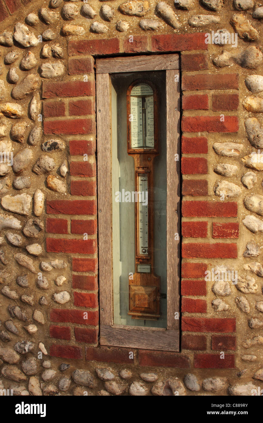 Thermometer and Barometer set into a wall Blakeney Quay High Street