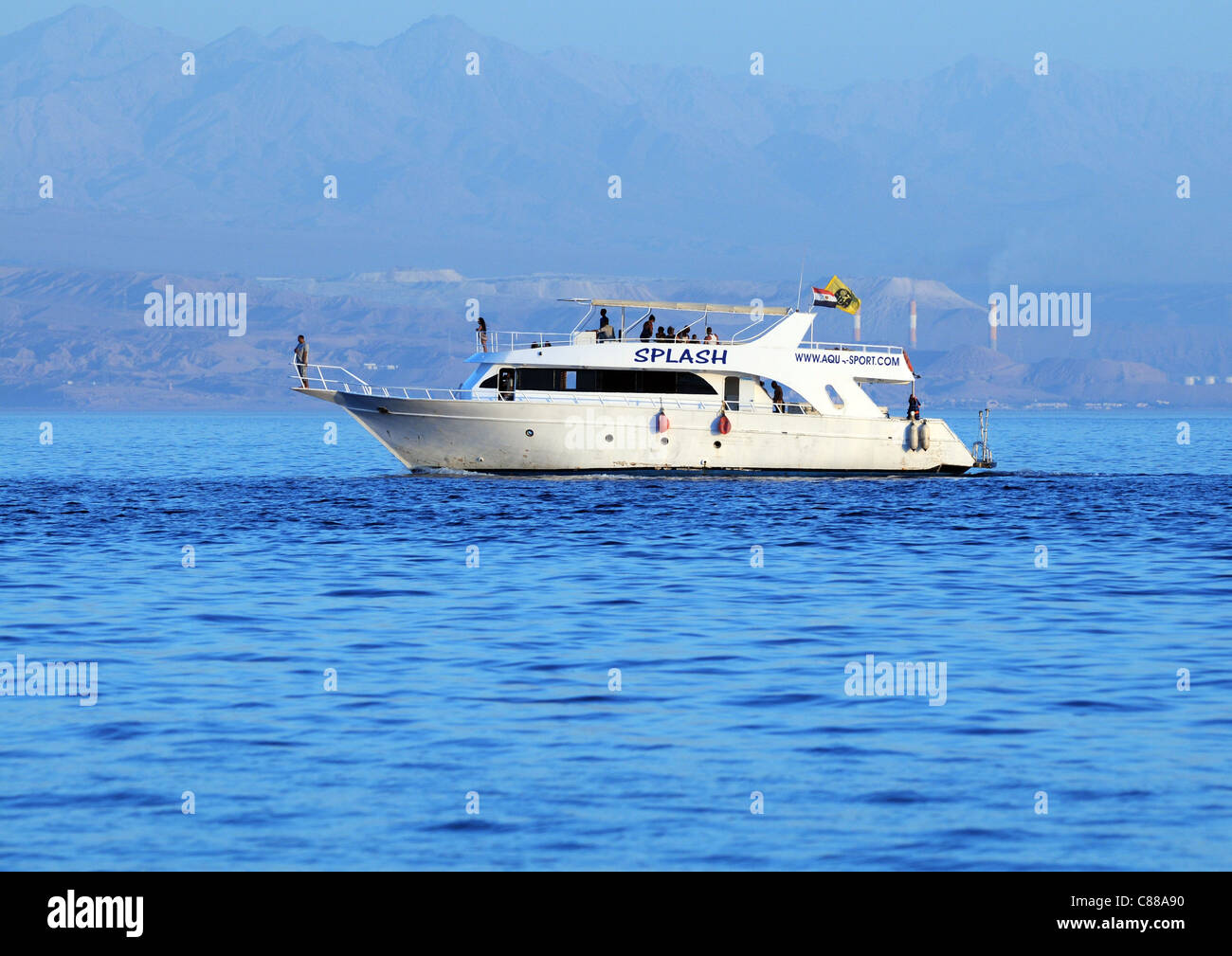 Tourist's pleasure boat at Red Sea in Taba, Egypt Stock Photo - Alamy