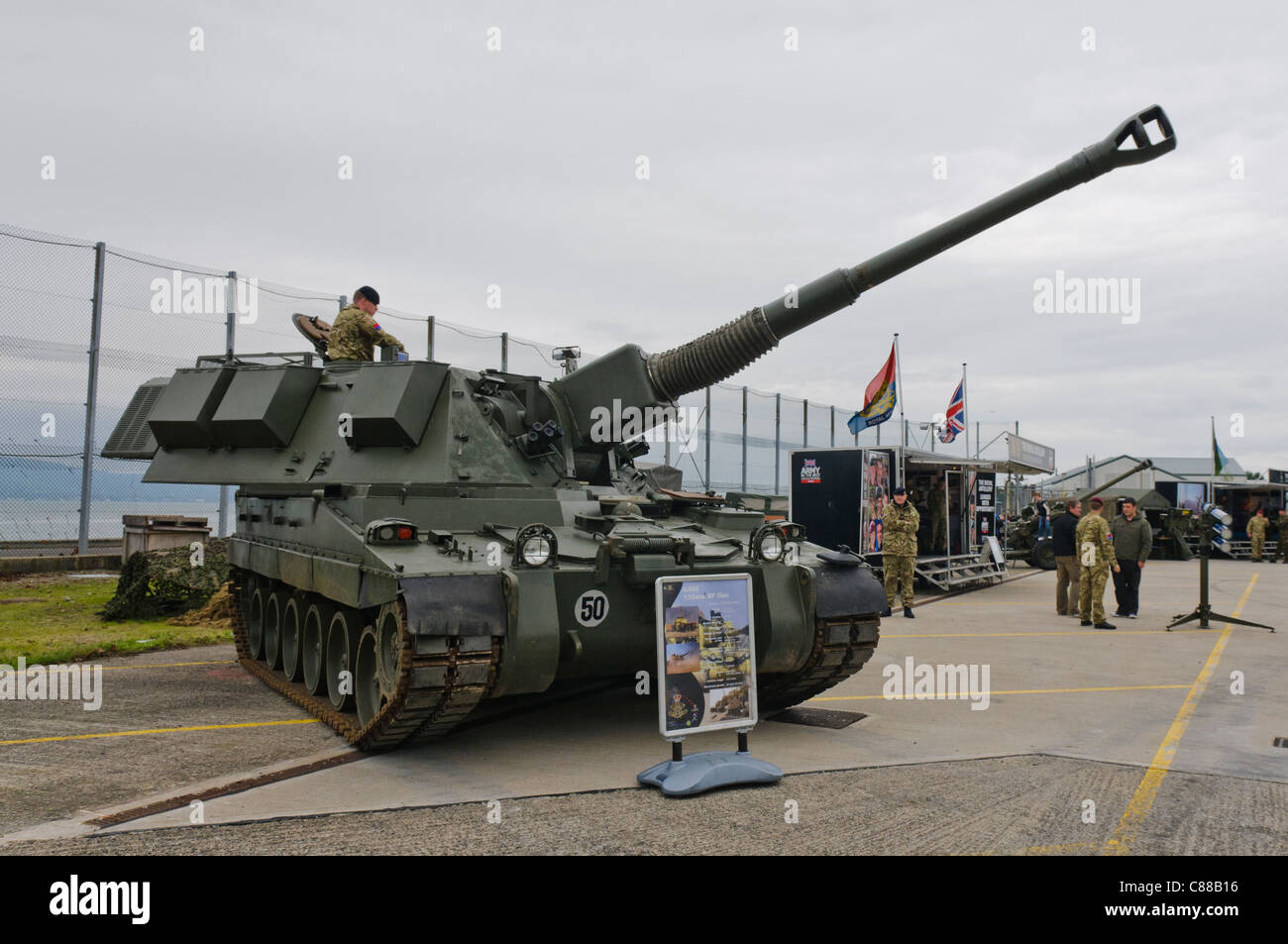 AS-90 self propelled 155mm artillery gun. Stock Photo