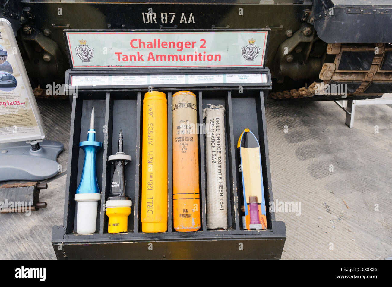 Challenger 2 tank ammunition Stock Photo