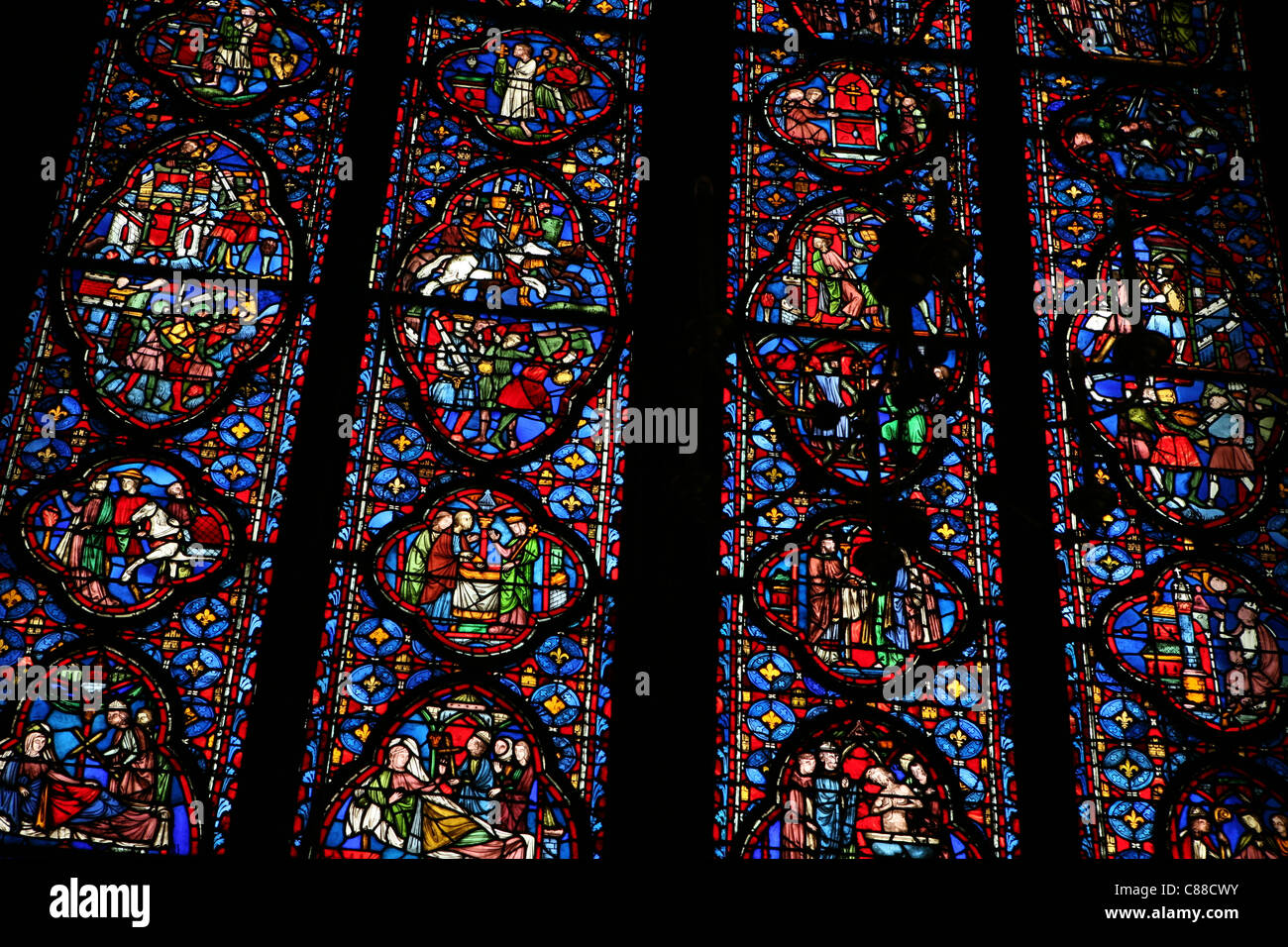 Stainedglass windows of the chapel of La Sainte Chapelle in Paris, France Stock Photo Alamy