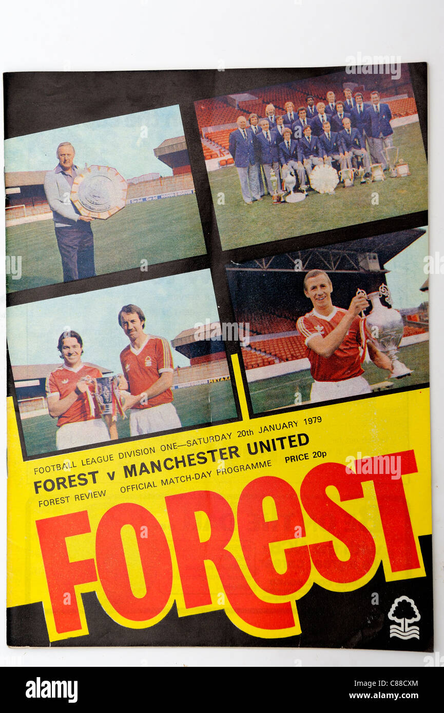 nottingham forest match day programme versus manchester united Stock