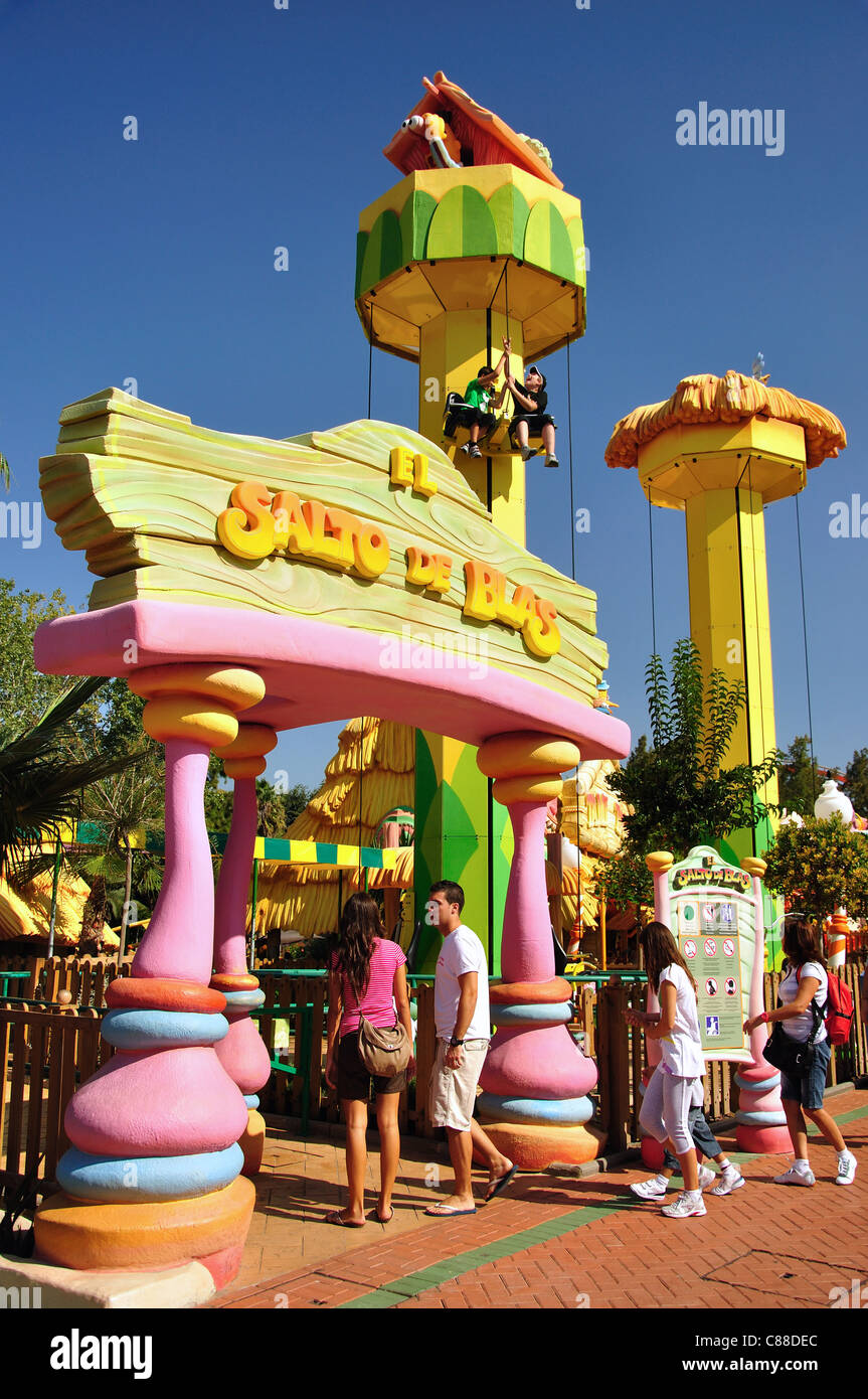 El Salto de Blas ride, SésamoAventura, PortAventura Theme Park, Salou, Costa Daurada, Province of Tarragona, Catalonia, Spain Stock Photo