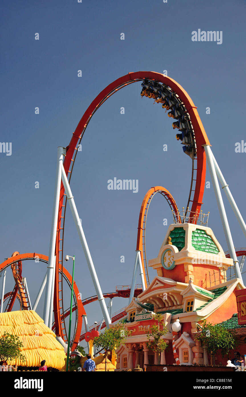Roller coaster at SésamoAventura, PortAventura Theme Park, Salou, Costa