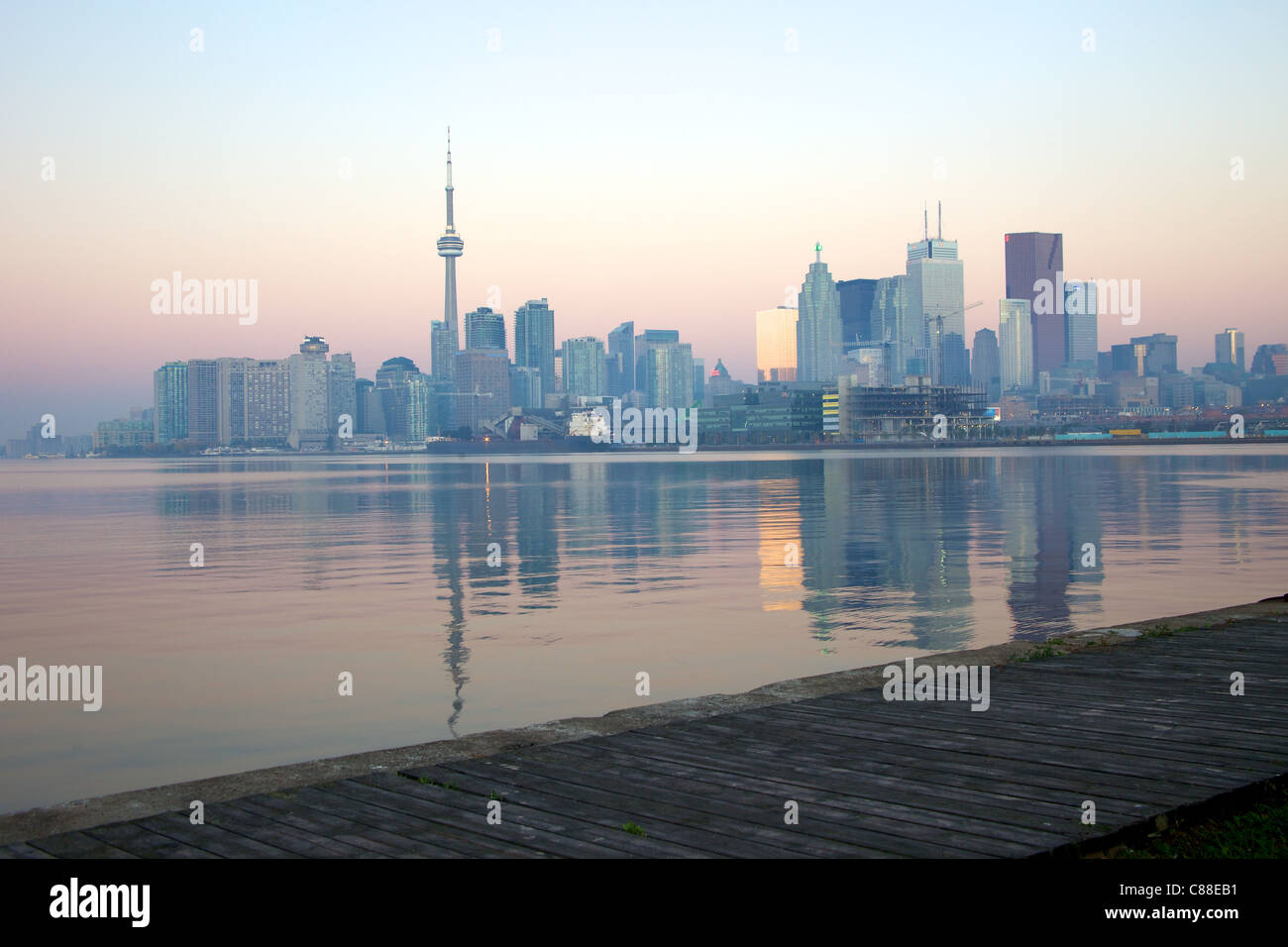 Toronto City Skyline at Dawn Stock Photo