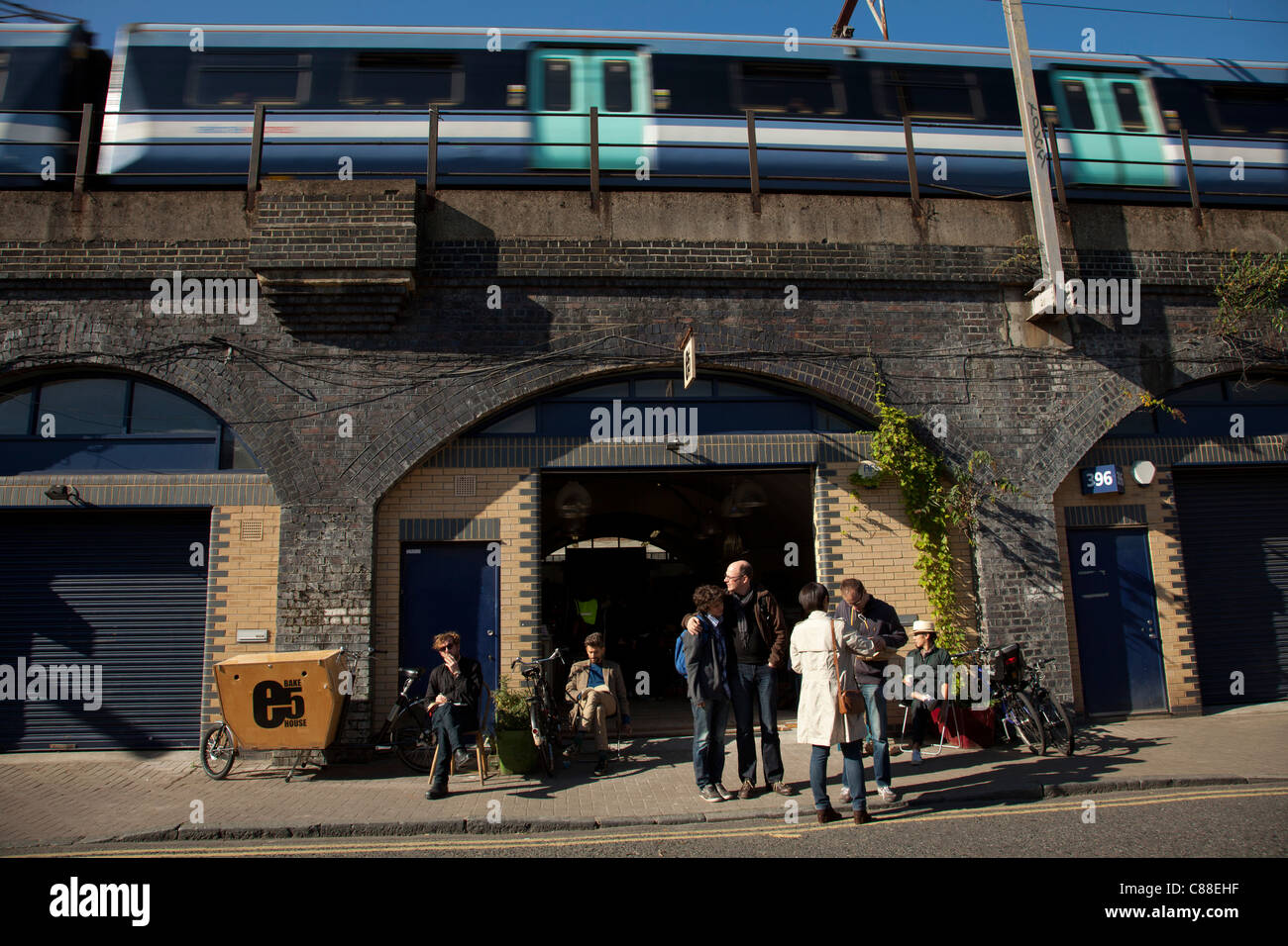 Coffee bar under the arches in London Fields, Hackney, London Stock