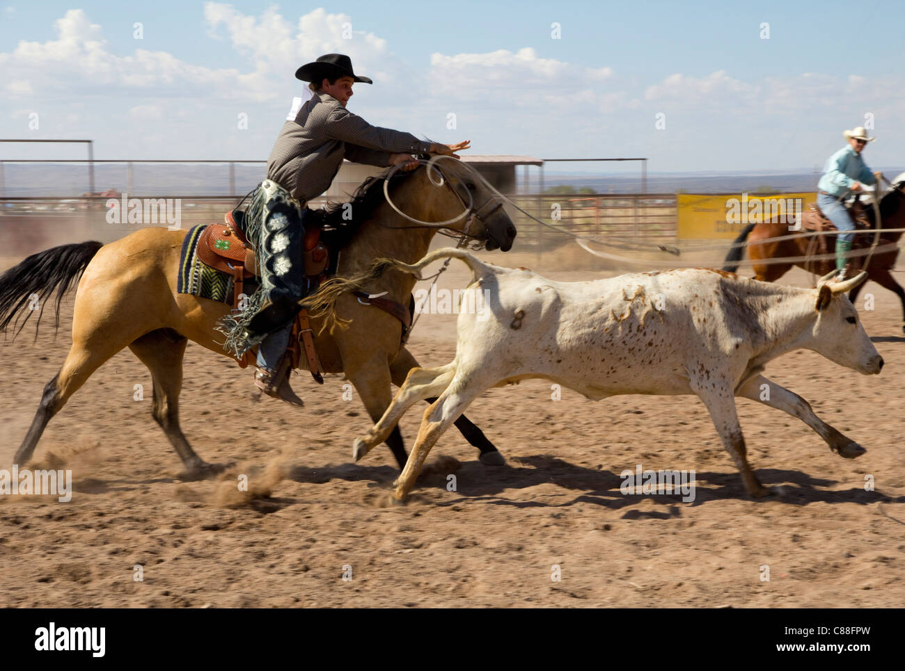 Rodeo action at the annual Labor Day weekend Carrizozo Cowboy Days