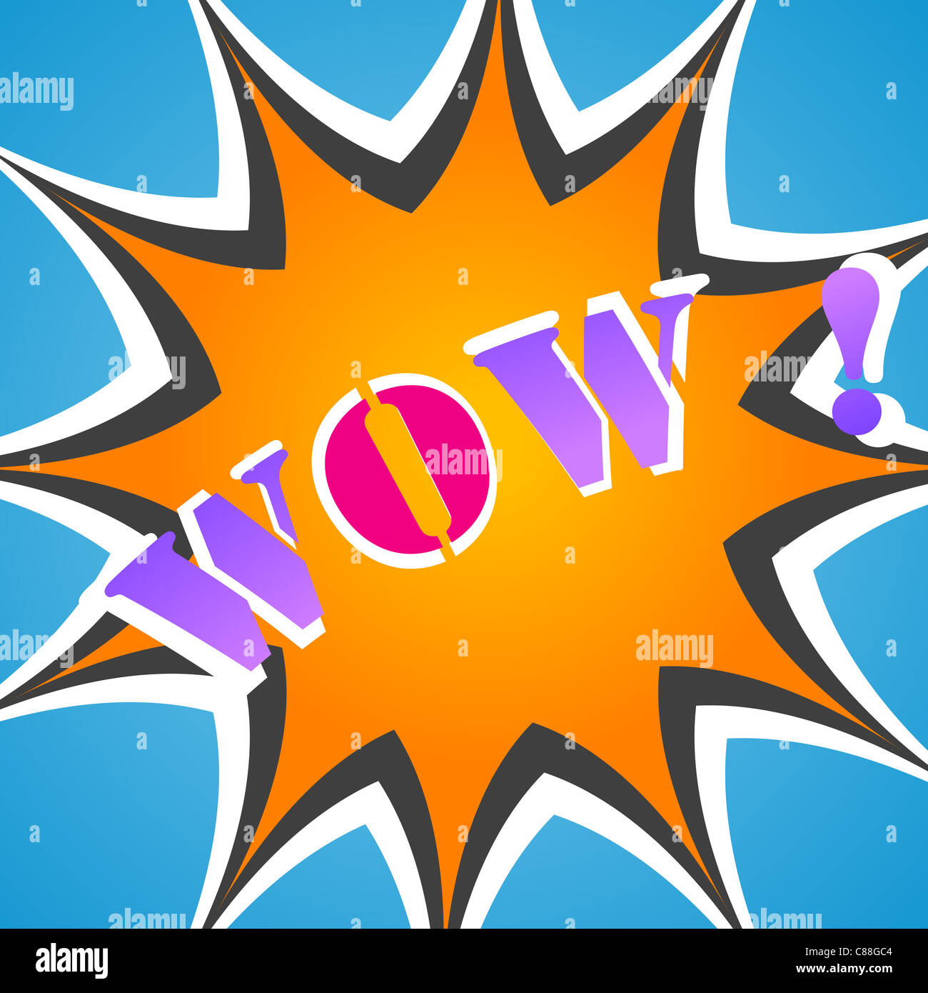 Wow Magazine Explode illustration of word wow with a thunder explosion Stock Photo - Alamy