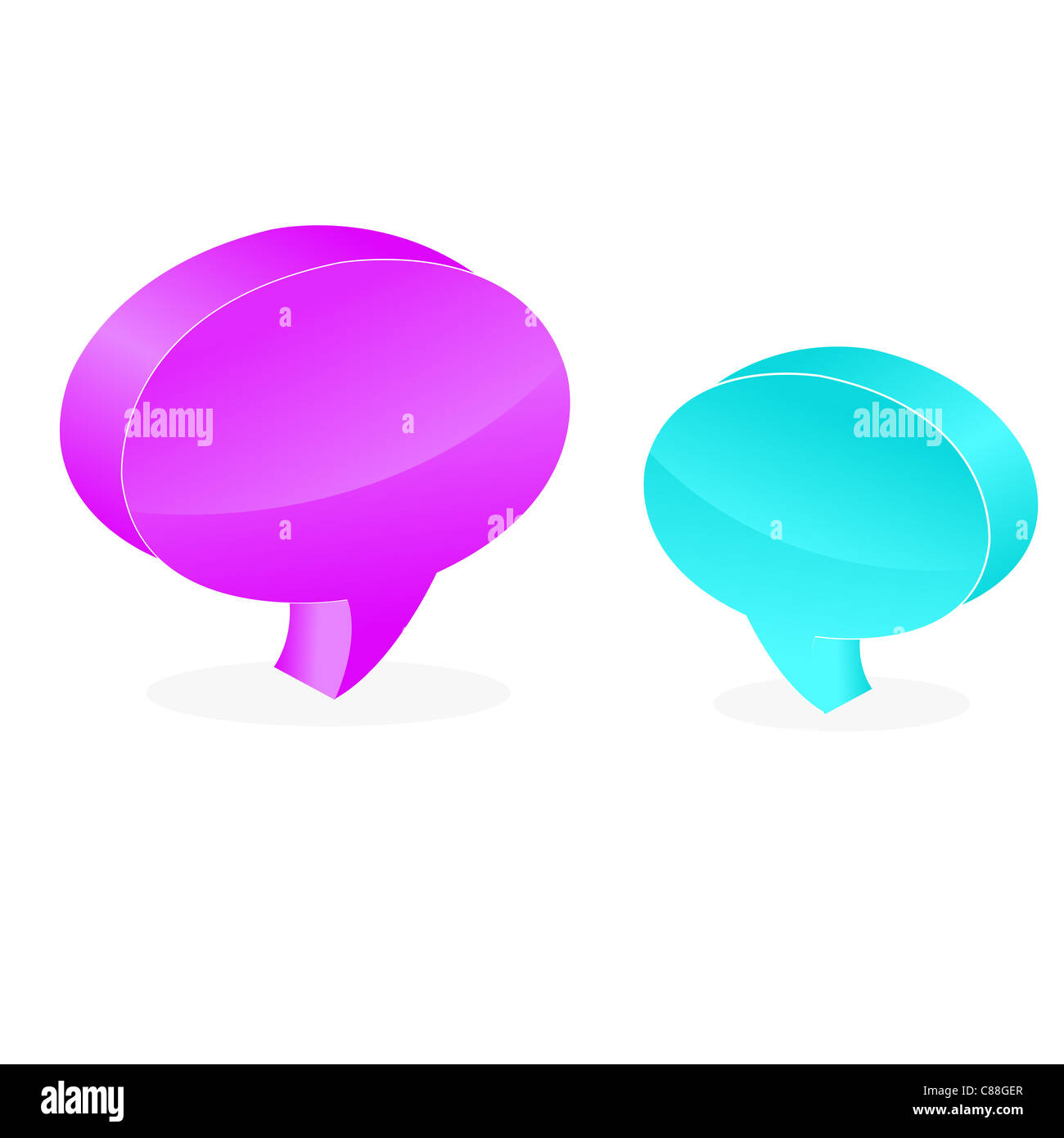 illustration of vector speech bubble in 3d look on an isolated ...
