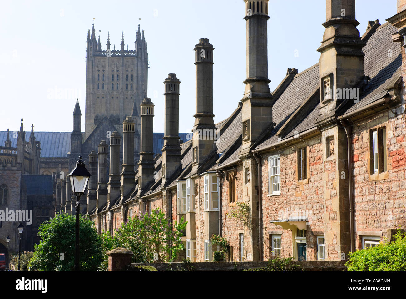 Vicarage Close Wells Somerset England Stock Photo