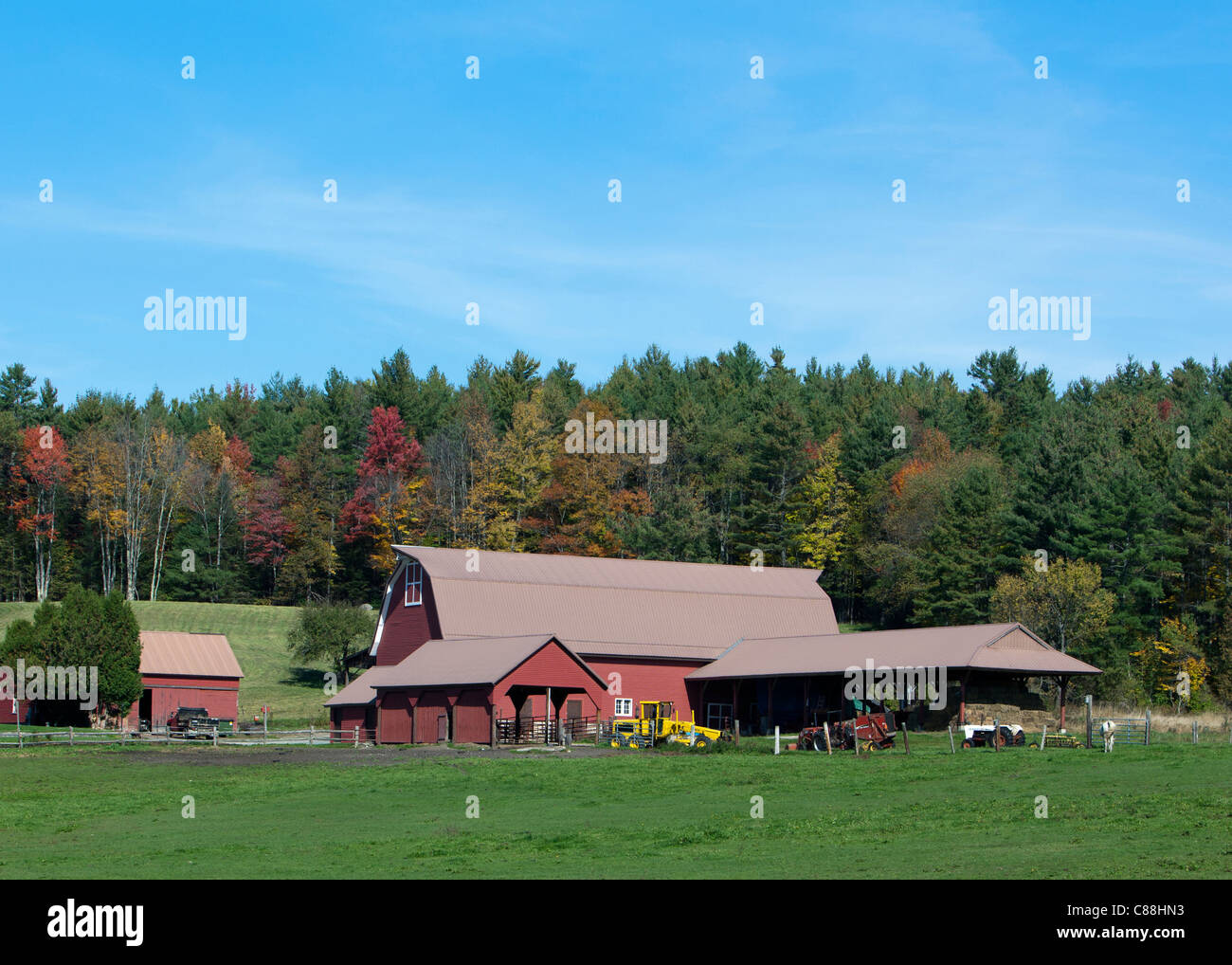 New Hampshire farm in Autumn Stock Photo Alamy