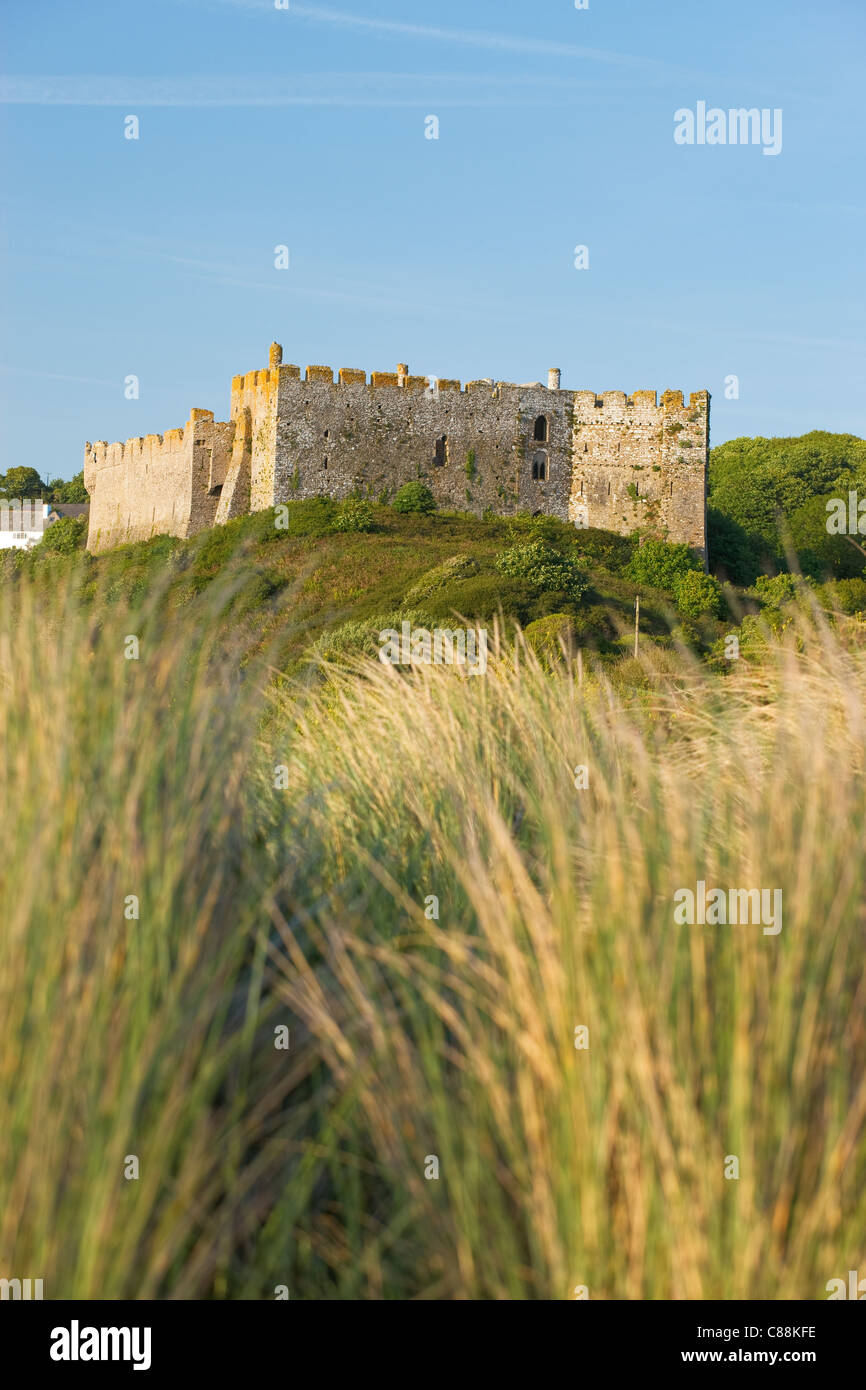 Manorbier Castle Manorbier Pembroke Pembrokeshire Wales Stock Photo