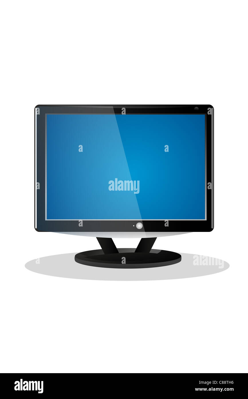 vector illustration flat screen television lcd, plasma realistic Stock