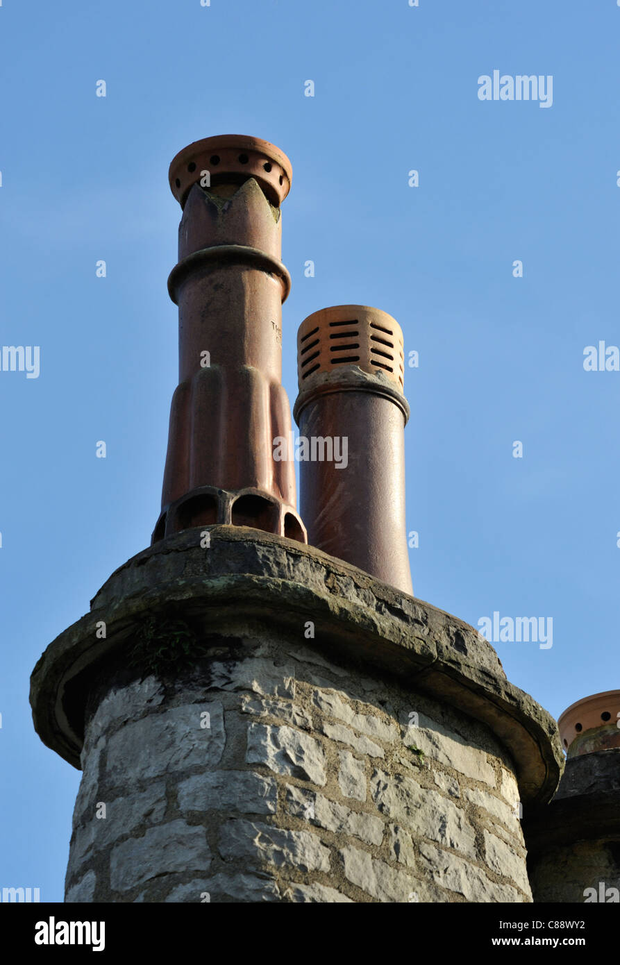 Chimney pots. Gillinggate, Kendal, Cumbria, England, United Kingdom