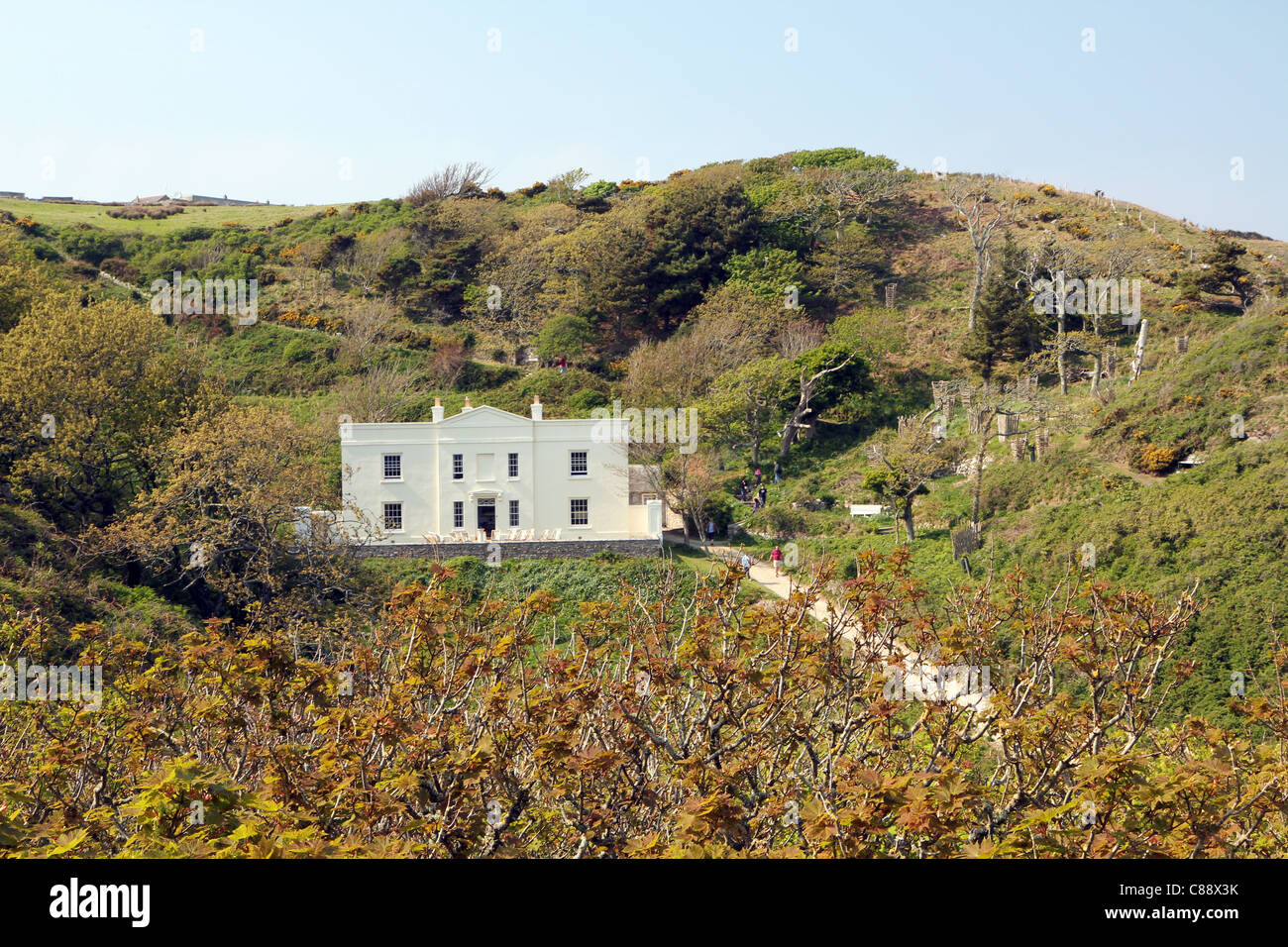 Millcombe House on Lundy Island, Bristol Channel, UK Stock Photo