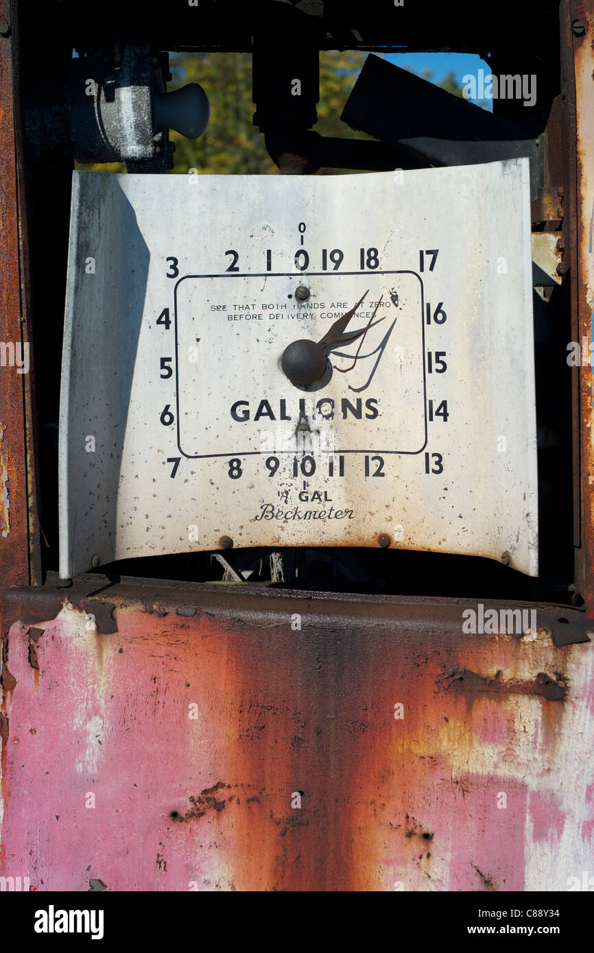 disused derelict petrol pump Stock Photo
