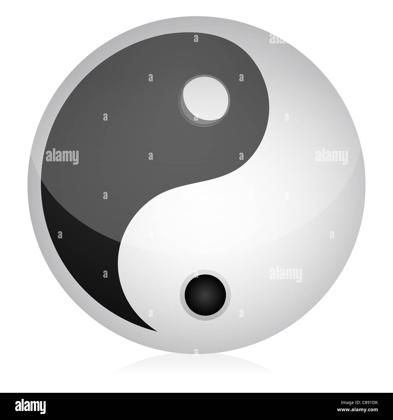 illustration of yin yang on an isolated background Stock Photo - Alamy