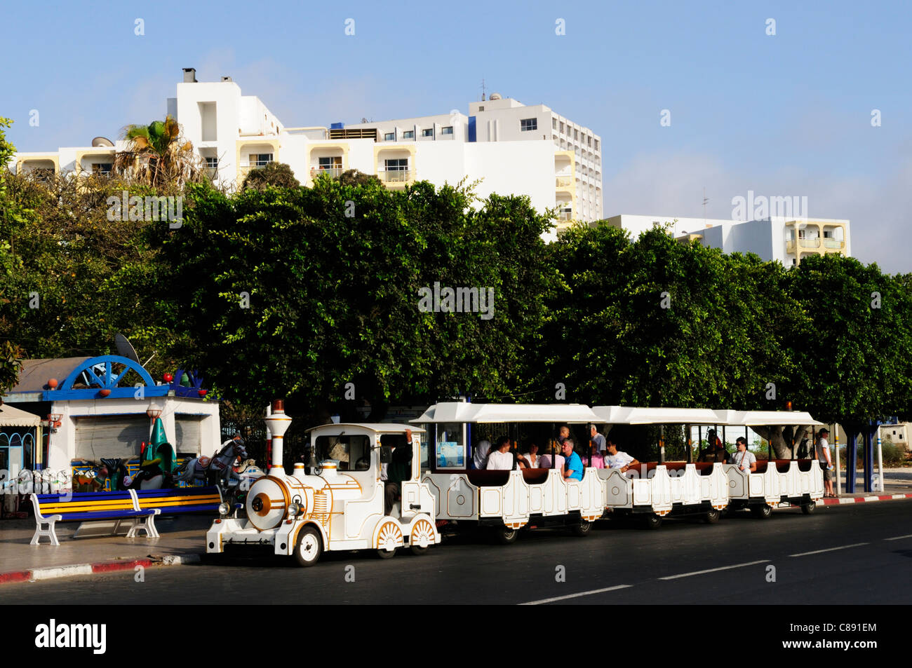 Tourist Road Train, Agadir, Morocco Stock Photo
