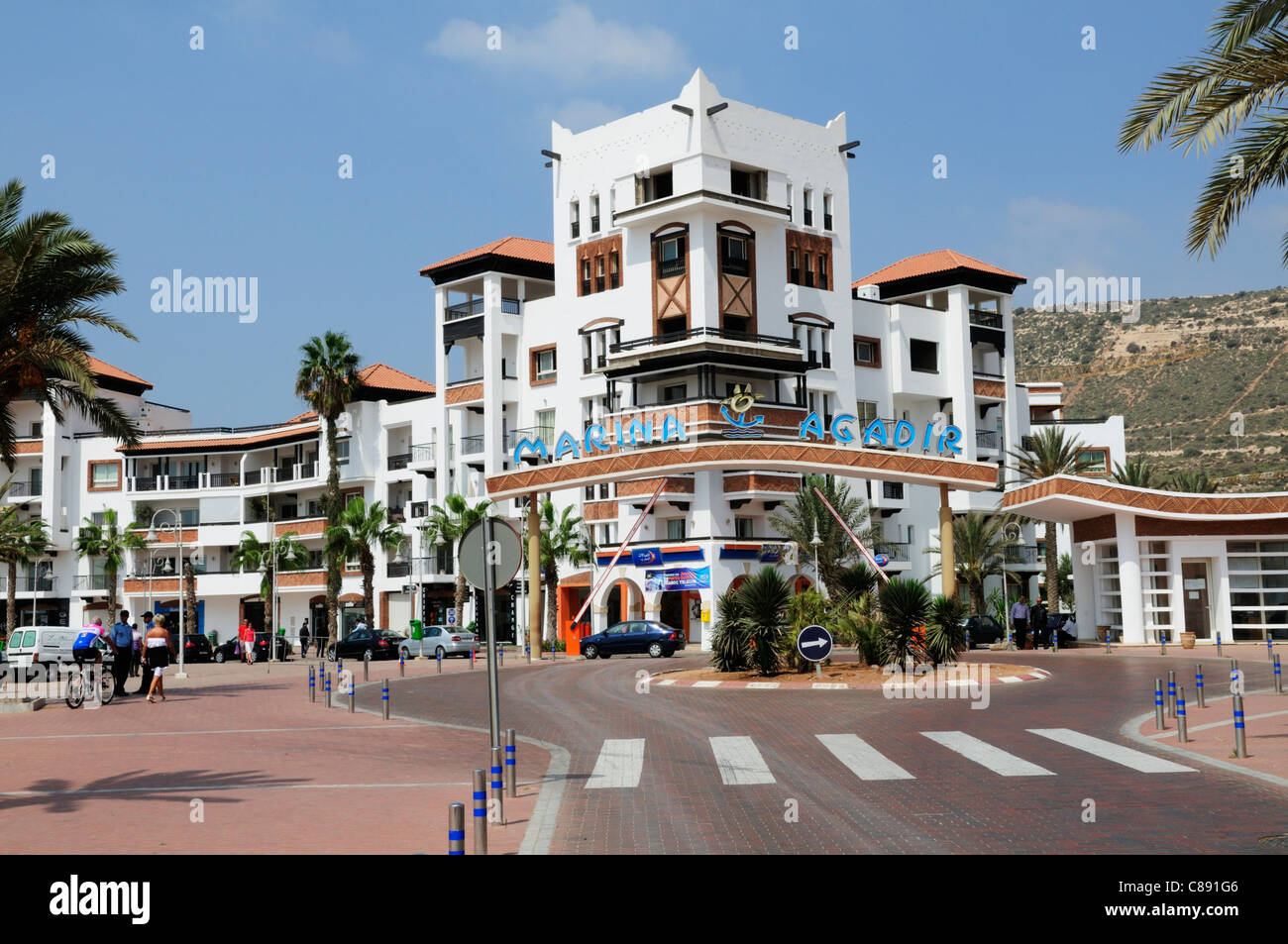Entrance To The Marina Agadir Development Agadir Morocco Stock Photo entrance-to-the-marina-agadir-development-agadir-morocco-stock-photo