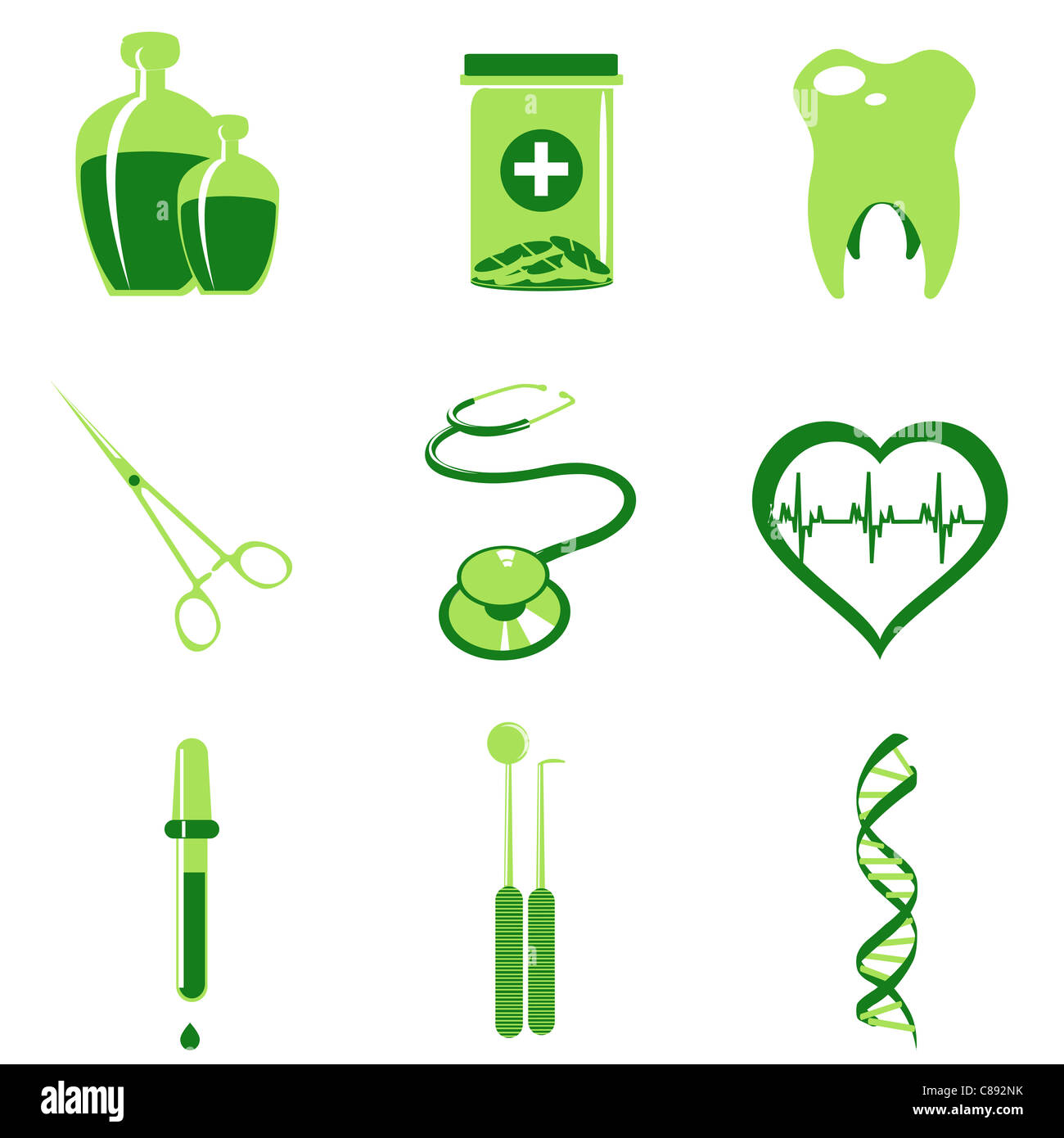 Green medical icons Stock Photo Alamy