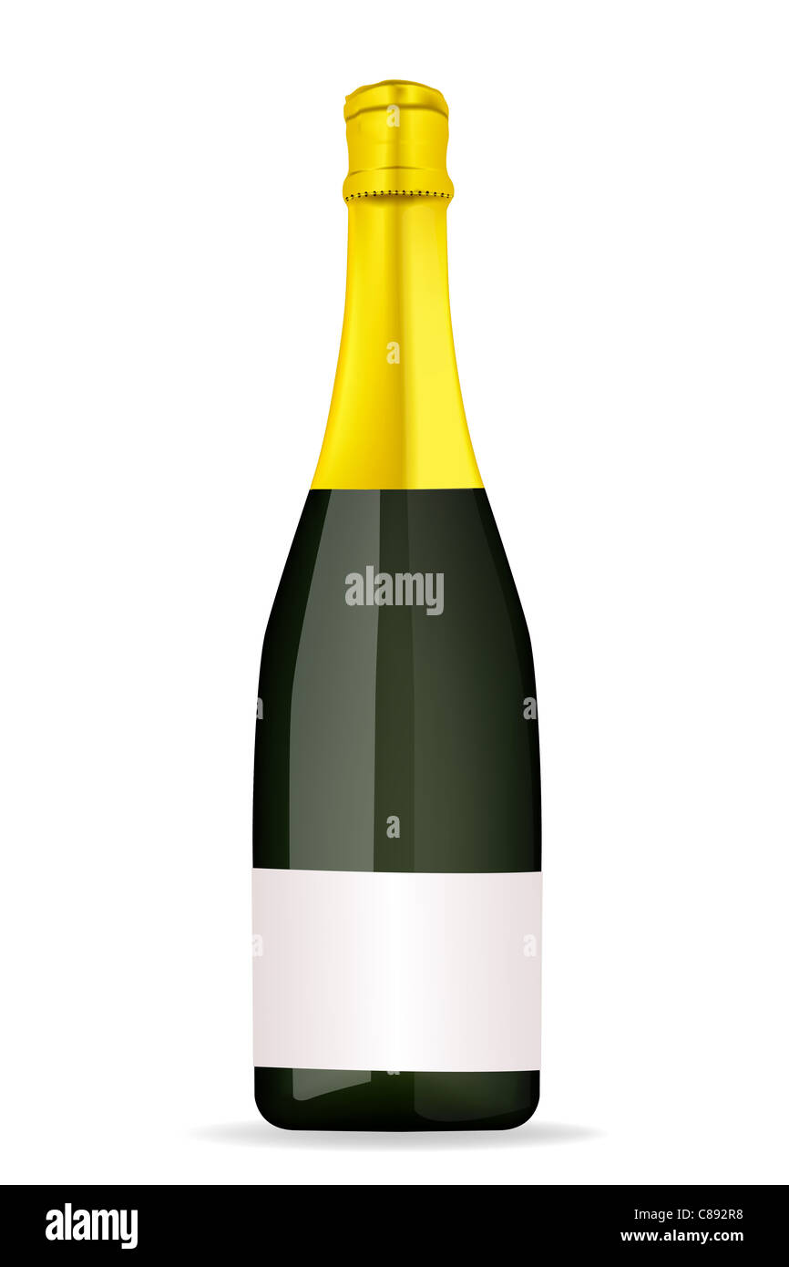 illustration of champagne bottle on isolated background Stock Photo - Alamy