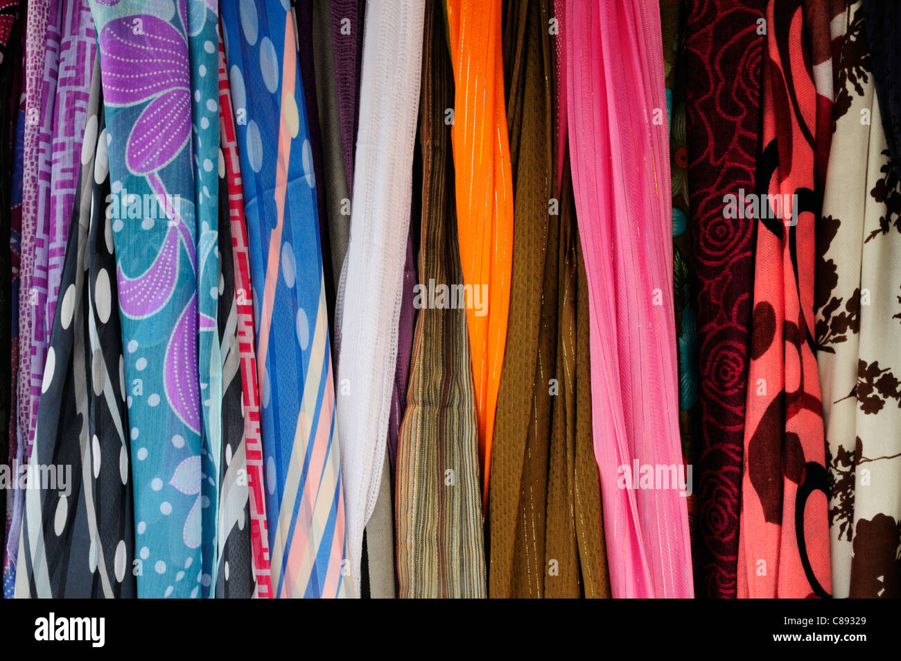 Scarves for sale, Agadir, Morocco Stock Photo Alamy