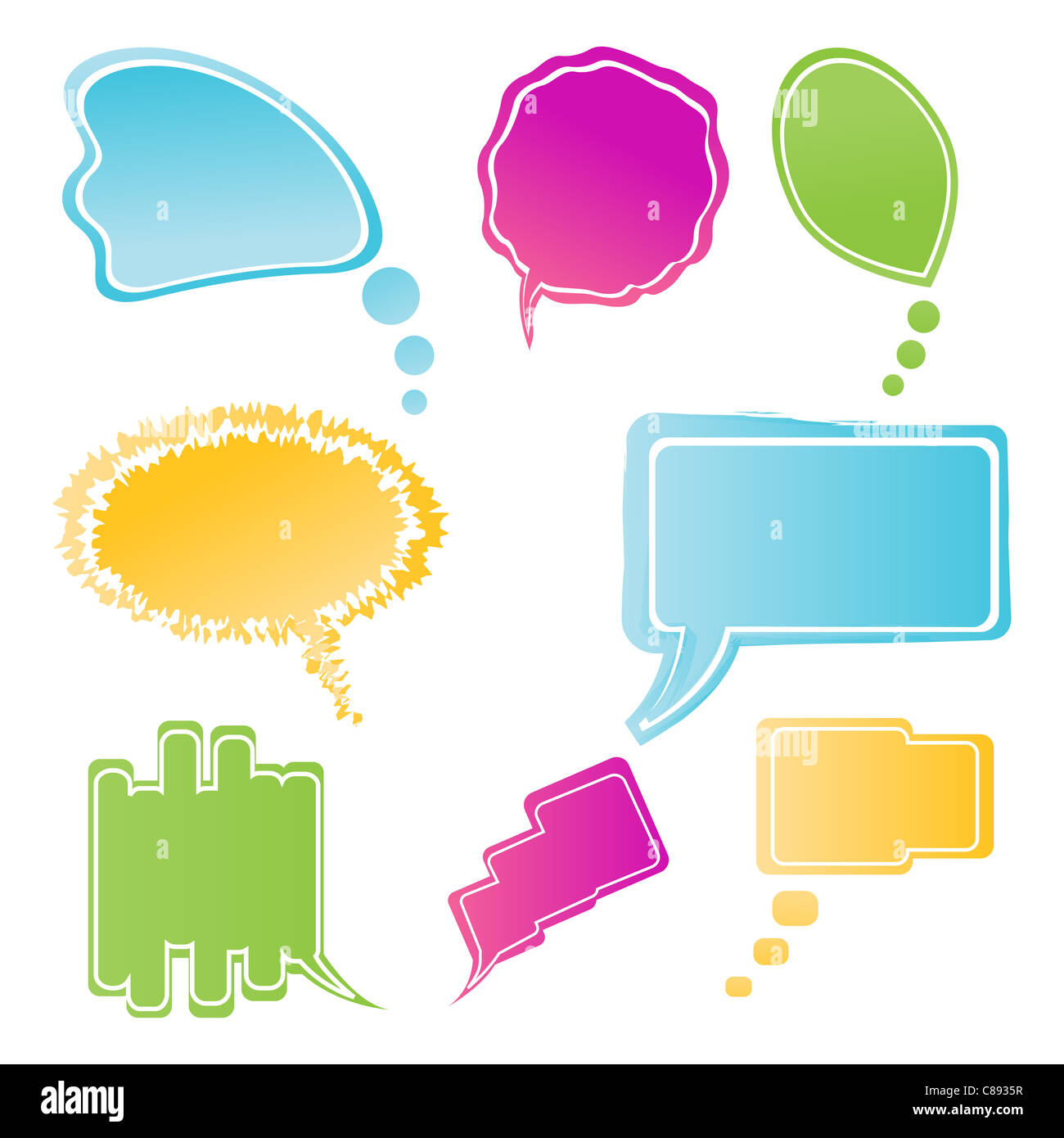 illustration of set of colorful speech bubbles Stock Photo - Alamy