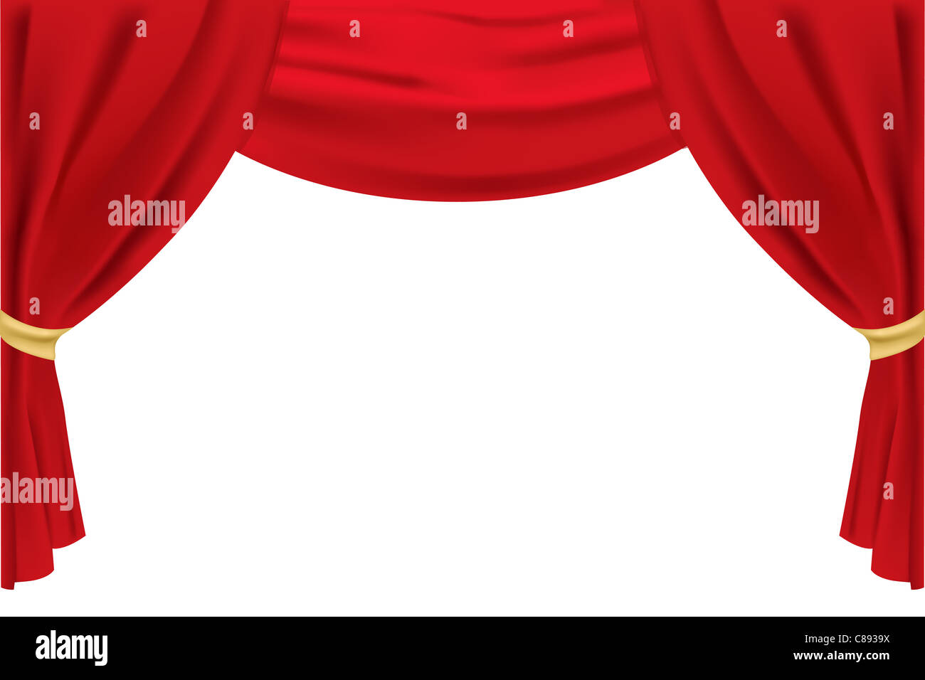 illustration of stage curtain on isolated background Stock Photo - Alamy