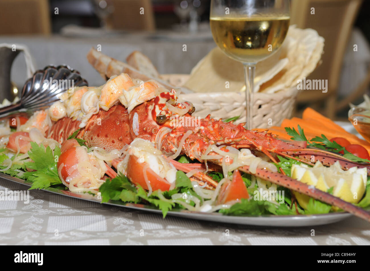 cooked lobster  italian cuisine, Sardinia Stock Photo